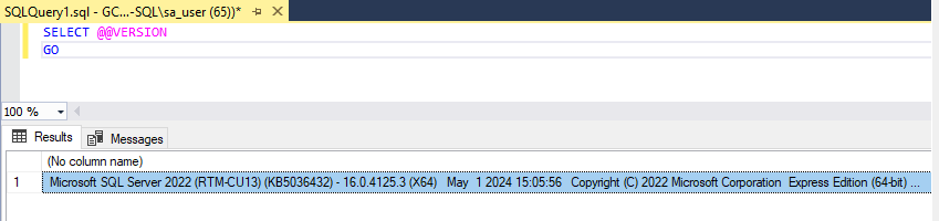 SSMS Version Query